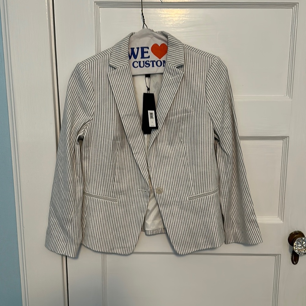 Blue and white striped blazer from Banana Republic- size 2